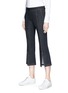 Front View - Click To Enlarge - NEIL BARRETT - Flared split cuff cropped denim pants