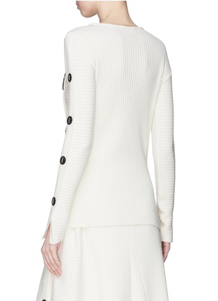 Back View - Click To Enlarge - ROKSANDA - 'Temir' asymmetric placket wool blend sweater