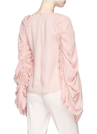 Back View - Click To Enlarge - ROKSANDA - 'Safiya' ruched sleeve silk crepe blouse