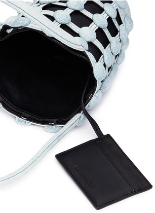 Detail View - Click To Enlarge - ALEXANDER WANG - 'Roxy' dome stud mini denim caged leather bucket bag