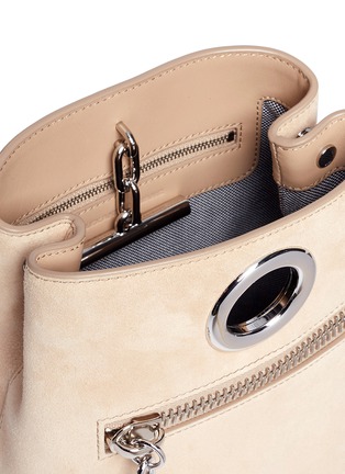 Detail View - Click To Enlarge - ALEXANDER WANG - 'Riot' suede crossbody bucket bag