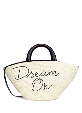 Main View - Click To Enlarge - EUGENIA KIM - 'Carlotta Dream On' embroidered straw tote bag
