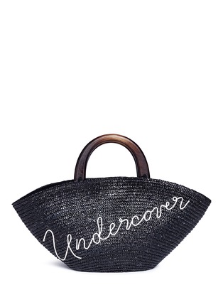 Main View - Click To Enlarge - EUGENIA KIM - 'Carlotta Undercover' embroidered straw tote bag