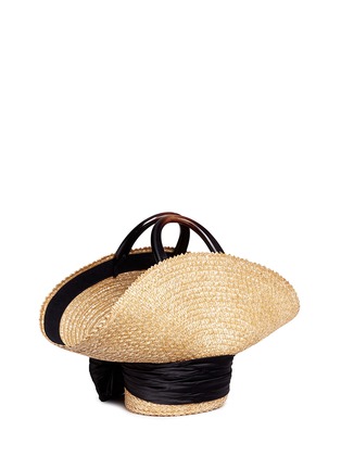 Detail View - Click To Enlarge - EUGENIA KIM - 'Flavia' bow straw hat bag