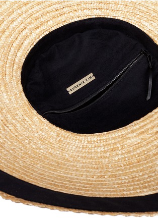 Detail View - Click To Enlarge - EUGENIA KIM - 'Flavia' bow straw hat bag