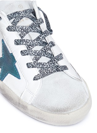 Detail View - Click To Enlarge - GOLDEN GOOSE - 'Superstar' glitter star patch leather suede sneakers
