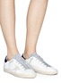 Figure View - Click To Enlarge - GOLDEN GOOSE - 'Superstar' glitter tongue brushed leather sneakers