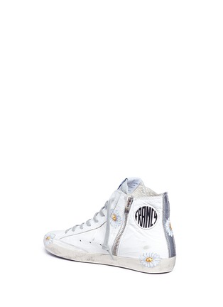 Detail View - Click To Enlarge - GOLDEN GOOSE - 'Francy' sunflower print leather high top sneakers