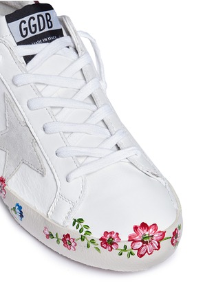 Detail View - Click To Enlarge - GOLDEN GOOSE - 'Superstar' floral print calfskin leather sneakers