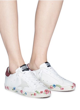 Figure View - Click To Enlarge - GOLDEN GOOSE - 'Superstar' floral print calfskin leather sneakers