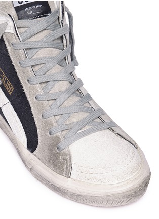 Detail View - Click To Enlarge - GOLDEN GOOSE - 'Slide' glitter suede high top sneakers