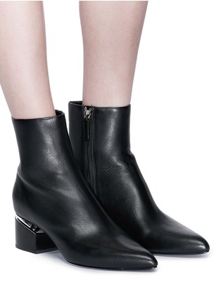 Figure View - Click To Enlarge - ALEXANDER WANG - 'Jude' floating heel leather boots