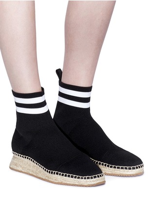 Figure View - Click To Enlarge - ALEXANDER WANG - 'Dylan' knit sock espadrille sneakers