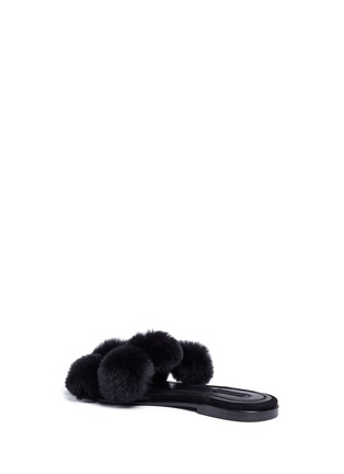 Detail View - Click To Enlarge - ALEXANDER WANG - 'Ava' pompom fur slide sandals