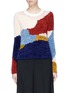 Main View - Click To Enlarge - ROSETTA GETTY - Colourblock chenille knit patchwork sweater