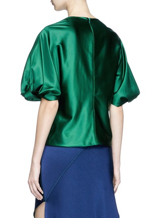 Back View - Click To Enlarge - ROSETTA GETTY - Puff sleeve satin top