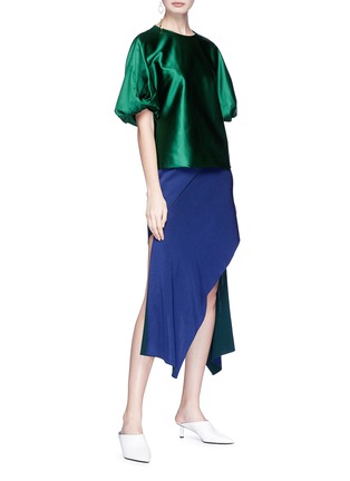 Figure View - Click To Enlarge - ROSETTA GETTY - Puff sleeve satin top
