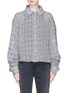 Main View - Click To Enlarge - BEN TAVERNITI UNRAVEL PROJECT  - Cut-out sleeve check plaid linen-cotton shirt