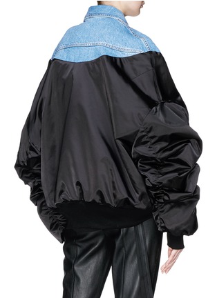 Back View - Click To Enlarge - BEN TAVERNITI UNRAVEL PROJECT  - Denim panel oversized bomber jacket