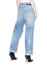 Back View - Click To Enlarge - BEN TAVERNITI UNRAVEL PROJECT  - Destroyed wide leg boyfriend jeans