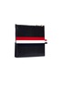 Figure View - Click To Enlarge - THOM BROWNE  - Stripe pebble grain large zip pouch