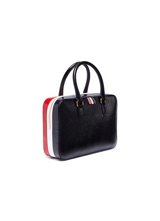Figure View - Click To Enlarge - THOM BROWNE  - Stripe pebble grain leather business bag