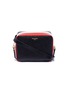 Main View - Click To Enlarge - THOM BROWNE  - Stripe mini pebble grain leather crossbody business bag