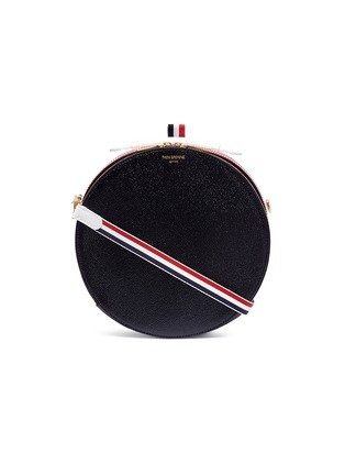 Main View - Click To Enlarge - THOM BROWNE  - Stripe pebble grain leather crossbody hat box bag