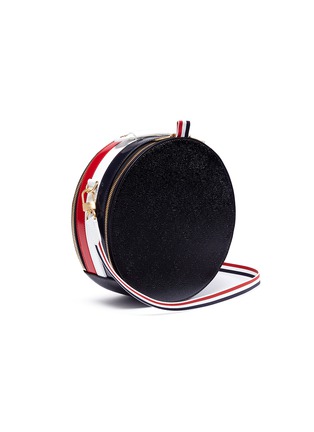 Figure View - Click To Enlarge - THOM BROWNE  - Stripe pebble grain leather crossbody hat box bag