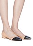 Figure View - Click To Enlarge - FRANCESCO RUSSO - Colourblock leather skimmer flats