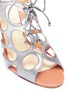Detail View - Click To Enlarge - FRANCESCO RUSSO - Cutout leather lace-up sandals