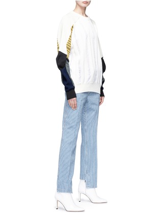 Figure View - Click To Enlarge - TOGA ARCHIVES - Staggered cuff stripe denim pants