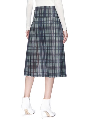 Back View - Click To Enlarge - TOGA ARCHIVES - Tartan plaid pleated mesh midi skirt