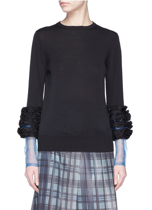Main View - Click To Enlarge - TOGA ARCHIVES - Ruffle mesh cuff sweater