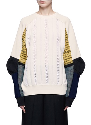 Main View - Click To Enlarge - TOGA ARCHIVES - Colourblock panel perforated sweater