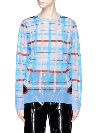 Main View - Click To Enlarge - TOGA ARCHIVES - Cutout back hem check plaid sweater