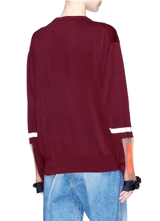 Back View - Click To Enlarge - TOGA ARCHIVES - Colourblock ruffle mesh cuff sweater