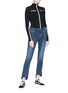 Figure View - Click To Enlarge - FRAME - 'Le Crop Mini Boot' asymmetric cuff jeans