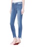 Front View - Click To Enlarge - FRAME - 'Le Skinny de Jeanne' fringed scalloped cuff cropped jeans