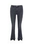 Main View - Click To Enlarge - FRAME - 'Le Crop Mini Boot' asymmetric fringed cuff jeans