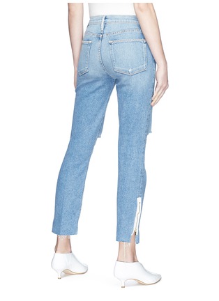 Back View - Click To Enlarge - FRAME - 'Le High Straight' ripped jeans