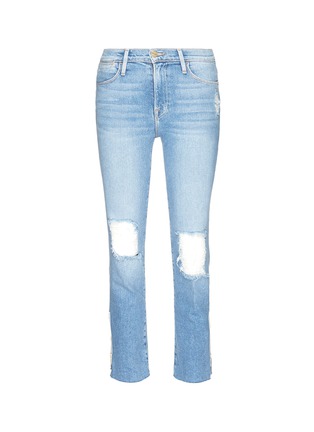 Main View - Click To Enlarge - FRAME - 'Le High Straight' ripped jeans