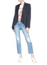 Figure View - Click To Enlarge - FRAME - 'Le High Straight' ripped jeans