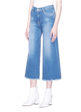 Front View - Click To Enlarge - FRAME - 'Le Palazzo' frayed cuff denim culottes