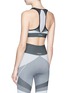 Back View - Click To Enlarge - ALALA - 'Score' mix stripe colourblock sports bra