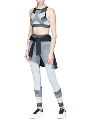 Figure View - Click To Enlarge - ALALA - 'Score' mix stripe colourblock sports bra