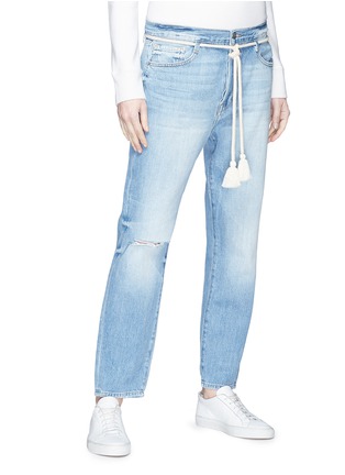Front View - Click To Enlarge - FRAME - 'Le Original' tassel belt straight leg jeans