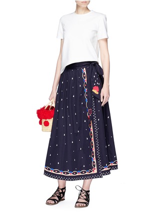 Figure View - Click To Enlarge - 68244 - 'Divine' mix dot sateen midi wrap skirt
