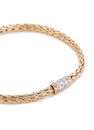 Detail View - Click To Enlarge - JOHN HARDY - 'Classic Chain' Diamond 18k yellow gold slim woven chain bracelet