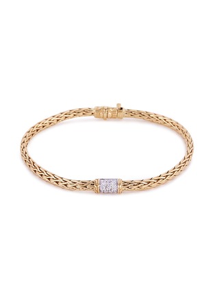 Main View - Click To Enlarge - JOHN HARDY - 'Classic Chain' Diamond 18k yellow gold slim woven chain bracelet